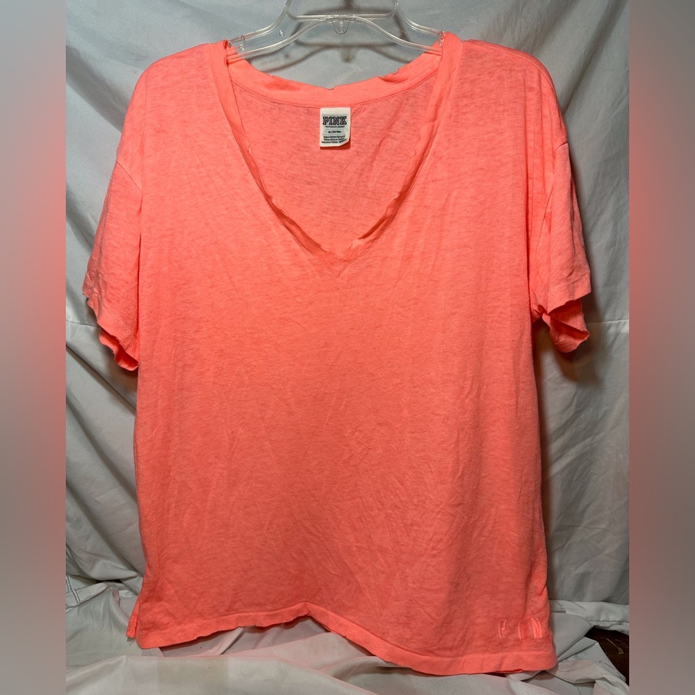PINK Victoria's Secret Coral Short Sleeve Tee